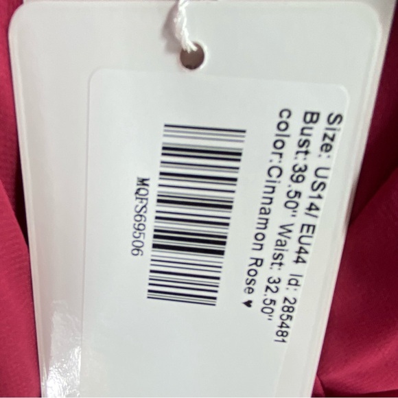 JJs House Fuchsia V-Neck Wedding Dress - Picture 2 of 6